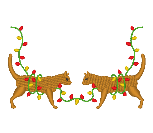 Cats with Christmas Lights Cats with Christmas Lights