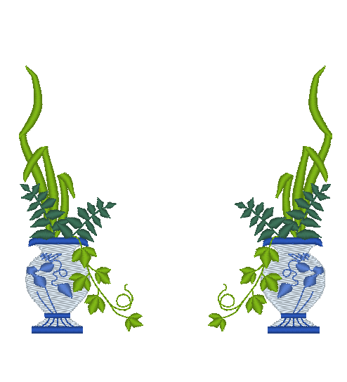 Chinois Pots with Plants Chinois Pots with Plants