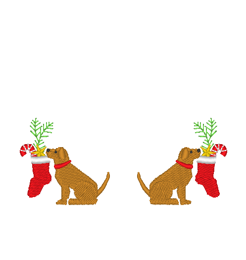 Dogs with Christmas Stockings Dogs with Christmas Stockings