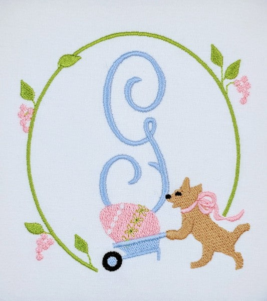 Easter Dog in the Garden Easter Dog in the Garden