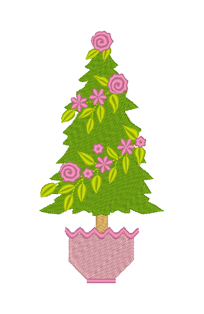 Floral Garland Christmas Tree Floral Garland Christmas Tree