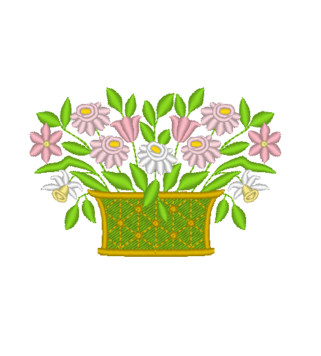 Flowers in Wire Basket Flowers in Wire Basket