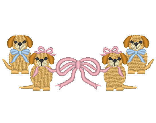 Puppies in Bows Puppies in Bows