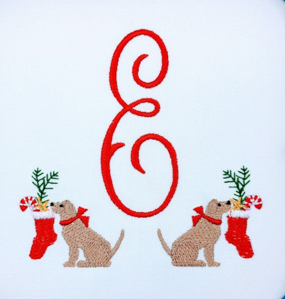 Dogs with Christmas Stockings Dogs with Christmas Stockings