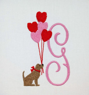 Dogs with Heart Balloons