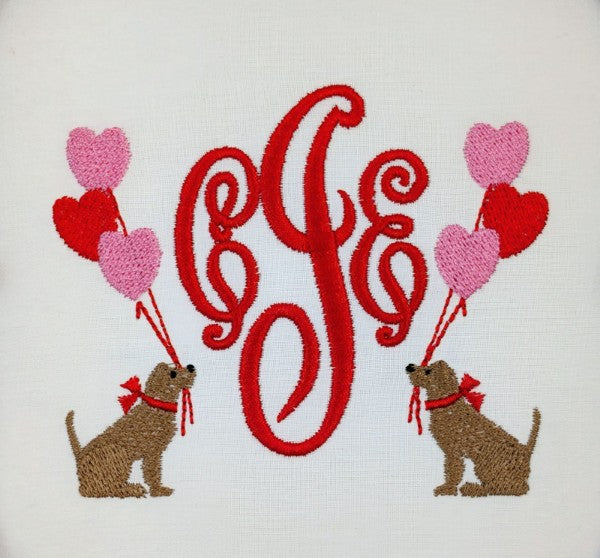 Dogs with Heart Balloons Dogs with Heart Balloons