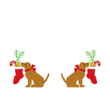 Dogs with Christmas Stockings