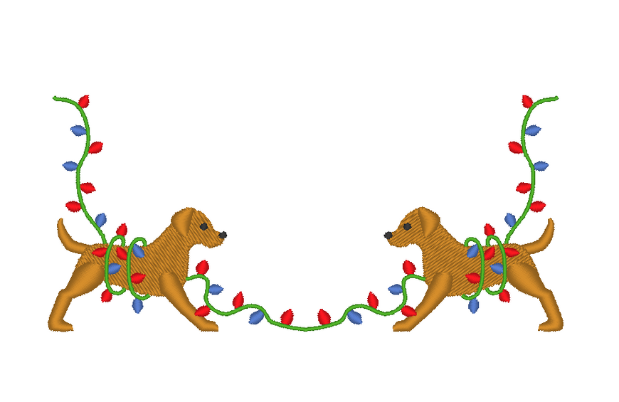 Dog with Christmas Lights